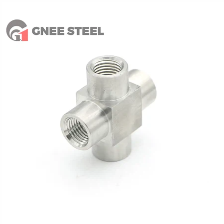 SUS 316Ti Four Way Stainless Steel Pipe Fitting